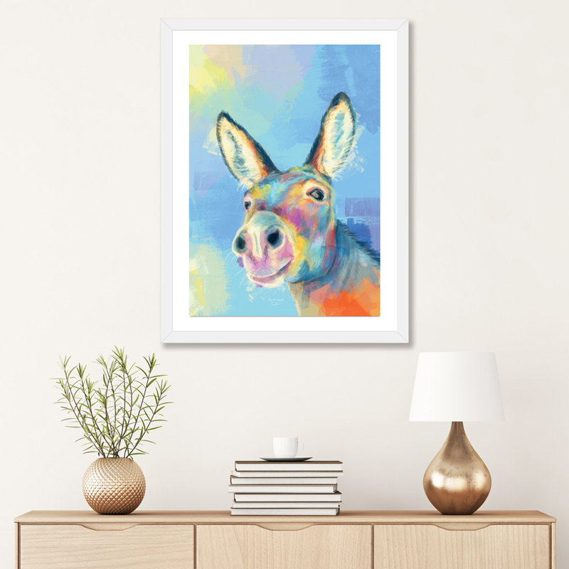 «Carefree Donkey» - reproduction, H 32 po x l 24 po x P 1 po, Papier blanc