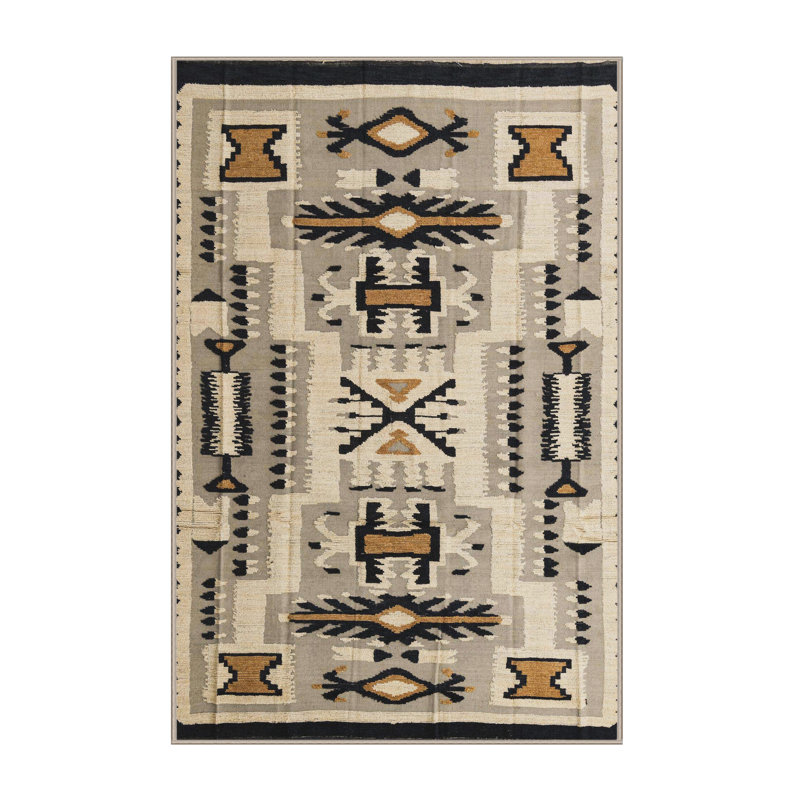 Geometric Indoor Rug, Rectangle 4' x 6'