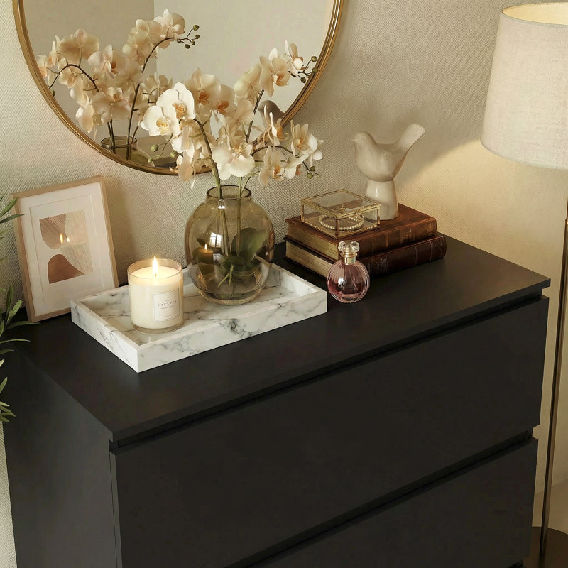Commode à 3 tiroirs, Noir, noir, noir, noir