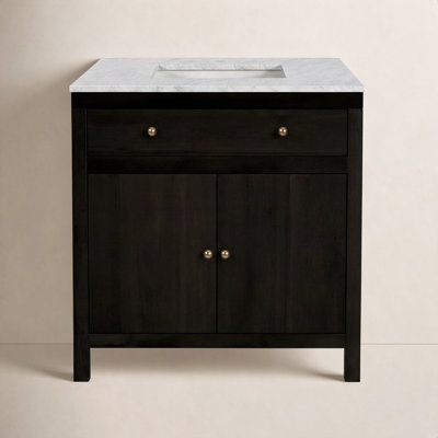 Celine 32" Carrara Marble Single Bathroom Vanity