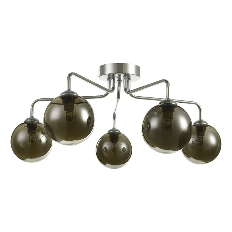 Flush Mount, Polished Chrome/Smoked