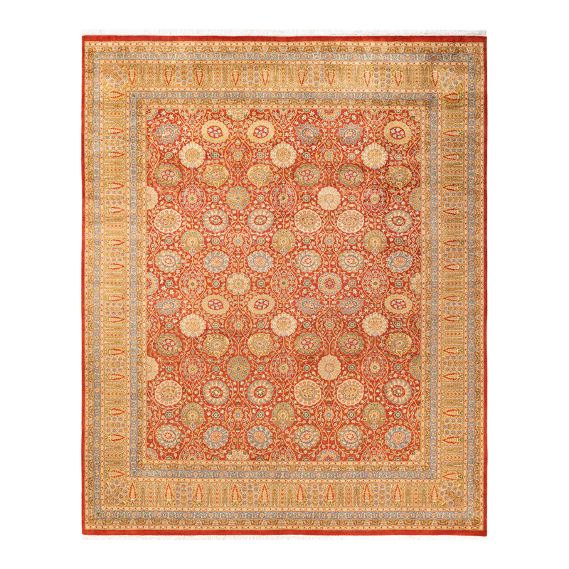 Tapis unique rouille noué à la main de 8 pi 1 po x 10 pi Keenan