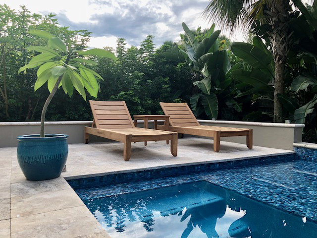 Maiorano Outdoor Teak Chaise Lounge