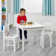 Pastels Collection Kids White Wooden Table and Chairs Set