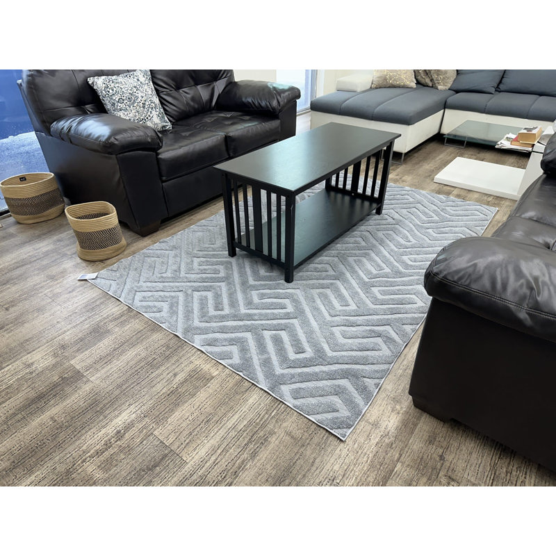 Nyeim Machine Washable Living Room Rug Design 7777 - Grey, 5X8 (5'2"X7'5")