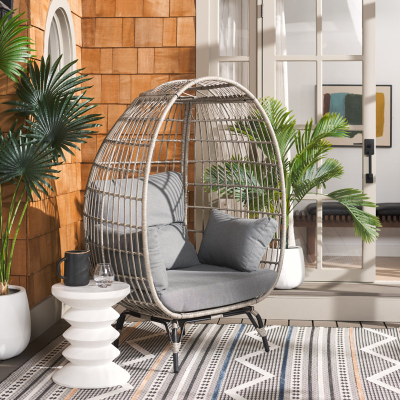 Chaise longue avec coussins Cniyah, Gris