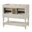 Armoire de salle de bain 36 po, ensemble de meuble-lavabo autoportant avec 4 tiroirs, structure en bois massif-129849863