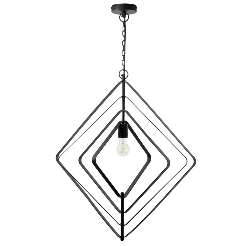 27.5"L Carmen Industrial Black Square Shade Pendant