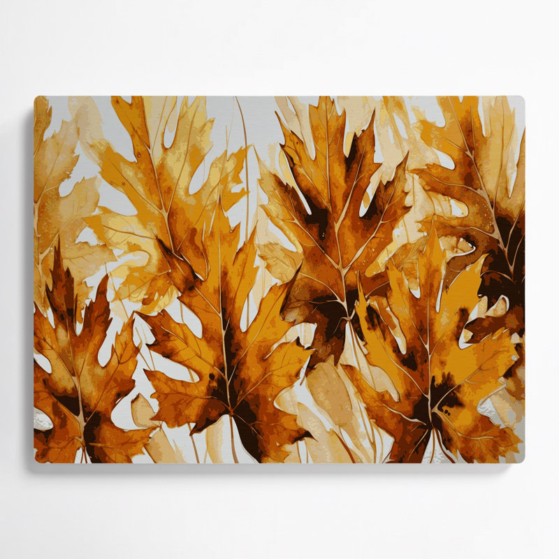 Art mural en métal feuilles de peuplier botanique brun, H 240 po x l 360 po x P 0,05 po
