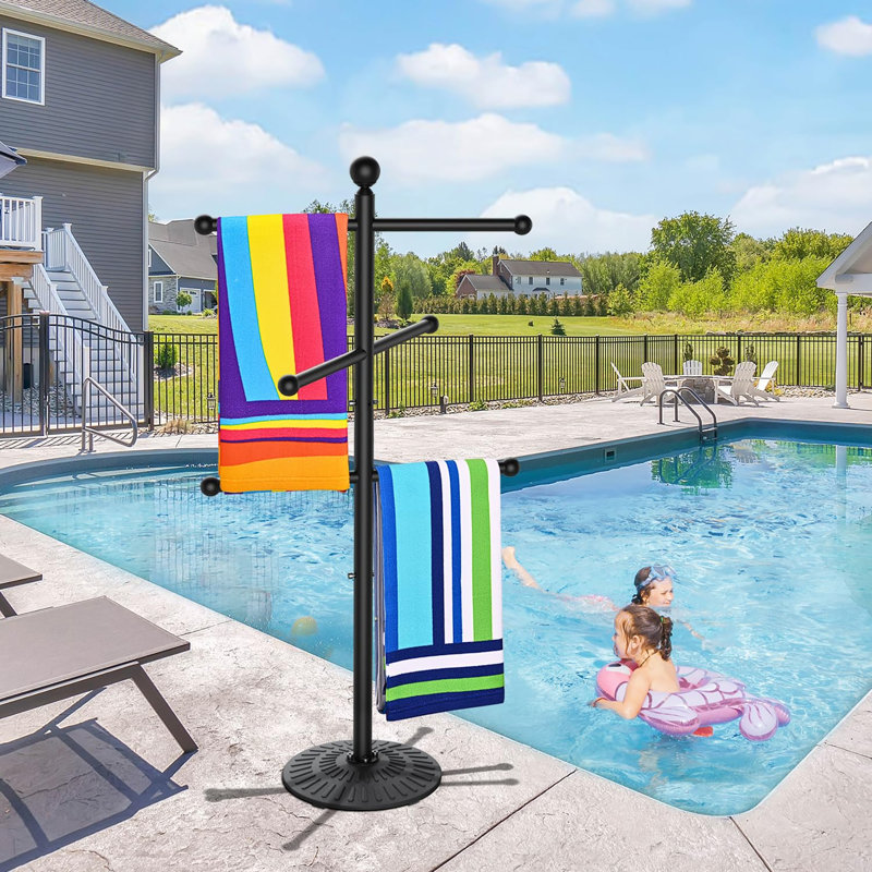 Porte-serviettes de piscine en métal pour l'extérieur