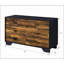 Commode à 6 tiroirs en noyer et noir avec rangement spacieux et fabrication durable, parfaite pour les chambres modernes