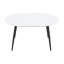 Utilisant un mécanisme télescopique intelligent, ce plateau de table en panneau de fibres à densité moyenne blanc est jumelé à des pieds en métal noir, ce qui donne une surface lisse et délicate. Sa conception unique crée une douceur.