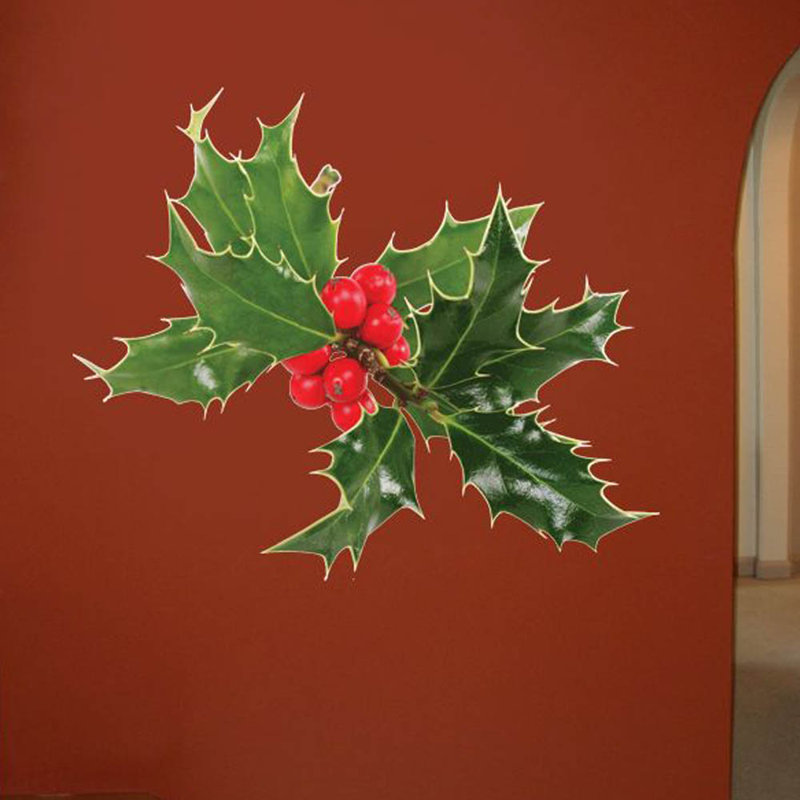 Adhésif décoratif houx, H 40 po x l 48 po
