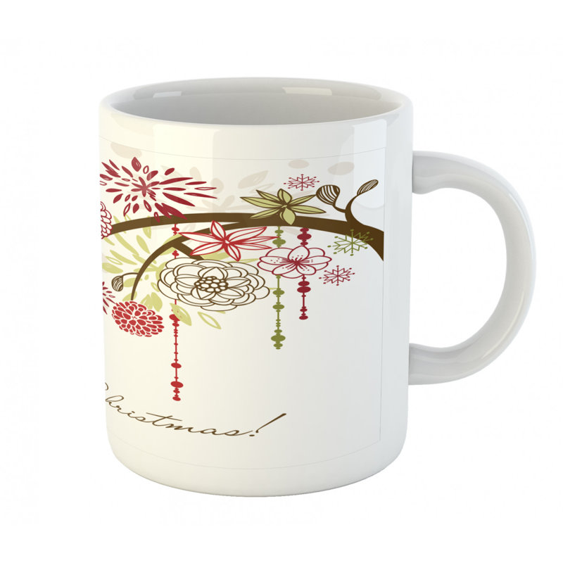 Grande tasse à café floral winter