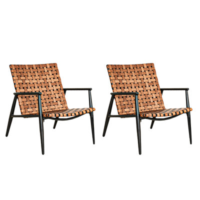 Chaise de patio en aluminium et osier