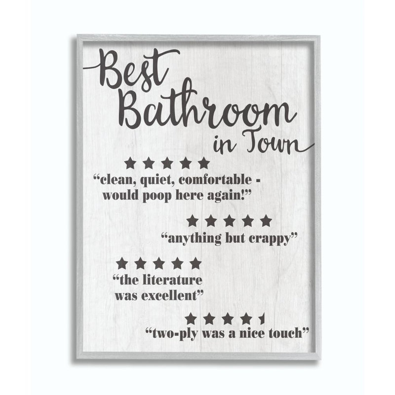 « five star salle de bain », art textuel, H 14 po x l 11 po x P 1,5 po, Estampe numérique Farmhouse