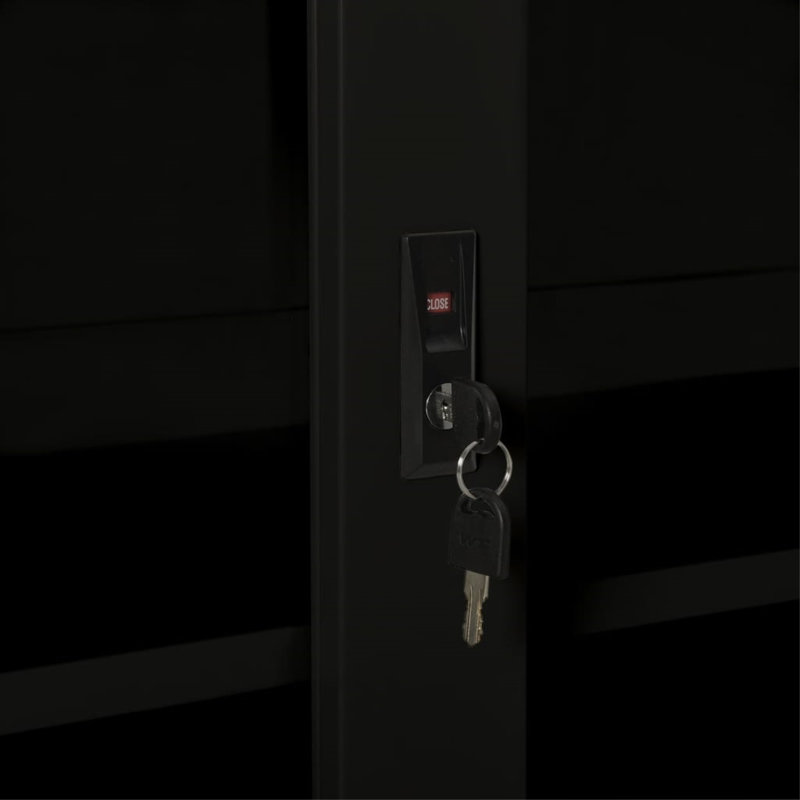 Sliding Door Cabinet 35.4" x 15.7" x 35.4" Steel, Black