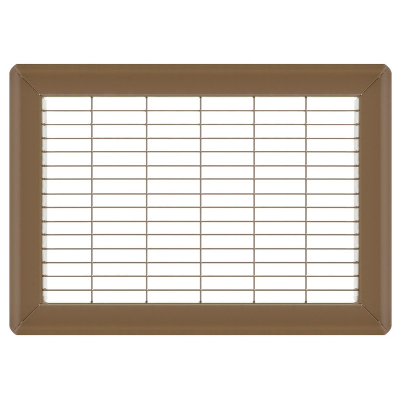 Gril de plancher brun de gros calibre, H 0,9 po x l 8 po x L 12 po