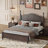 Wood Platform Bed Frame,Retro Style Platform Bed With Wooden Slat Support-800915622-780869105