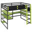 Wood Loft Bed with Desk,Side storage rack,Multi-storage Shelves and RGB Light-2091062615-2091062600