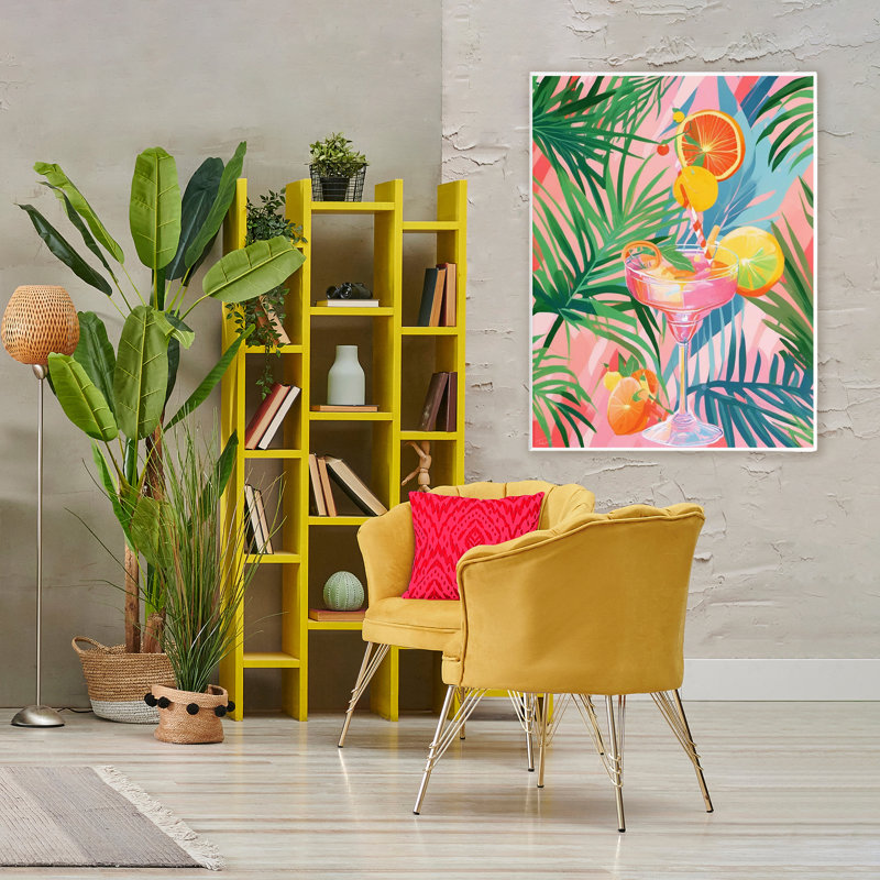 Toile cocktail cocktail Jungle, design par Tabz Jones, H 48 po x l 36 po