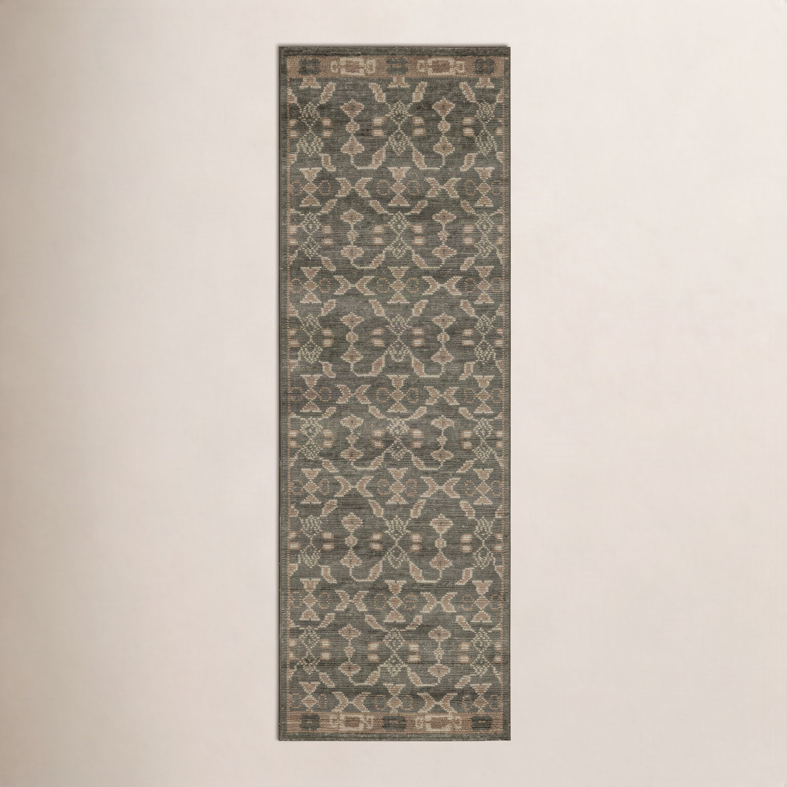 Vanna Hand-Knotted Oriental Wool Rug, 2'6x8', Green