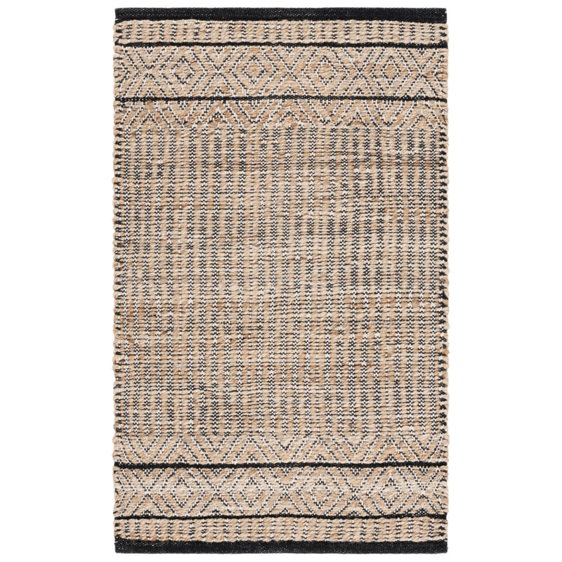 Natural Fiber 126 Hand Woven 70% Jute; 30% Cotton Geometric Shapes Rug, Rectangle 5' x 8'