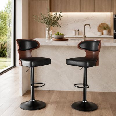 Bentwood Adjustable Height Swivel Bar Stool