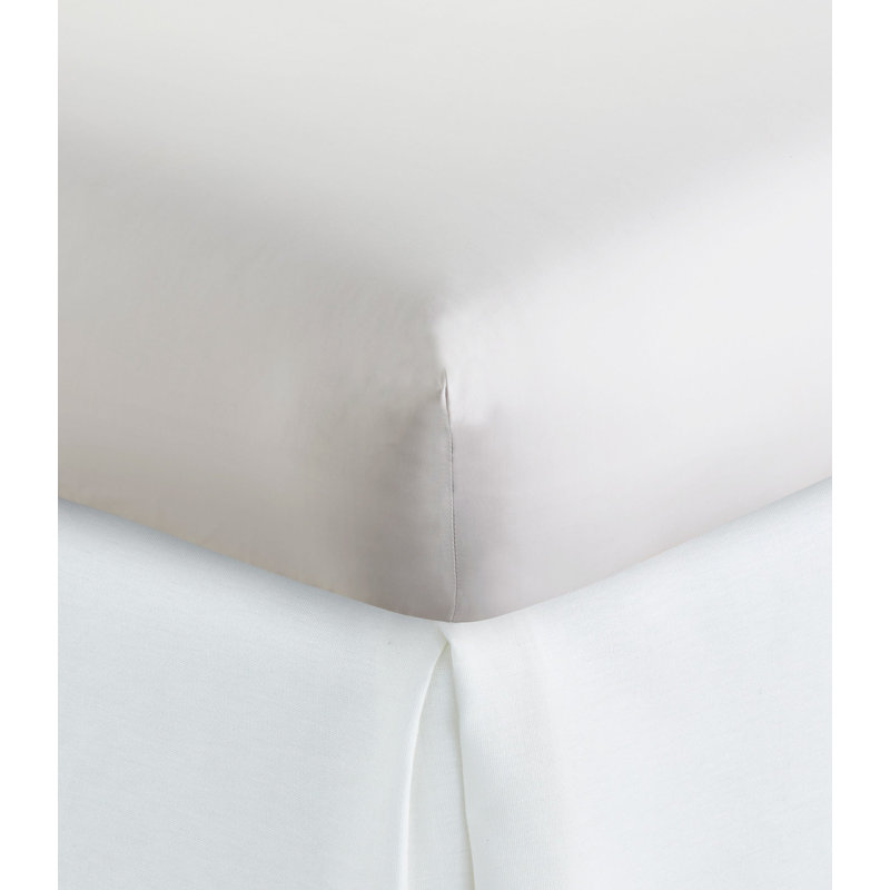 Nile 300 Thread Egyptian Quality Cotton Percale Fitted Sheet, King Fitted Sheet, Light Gray