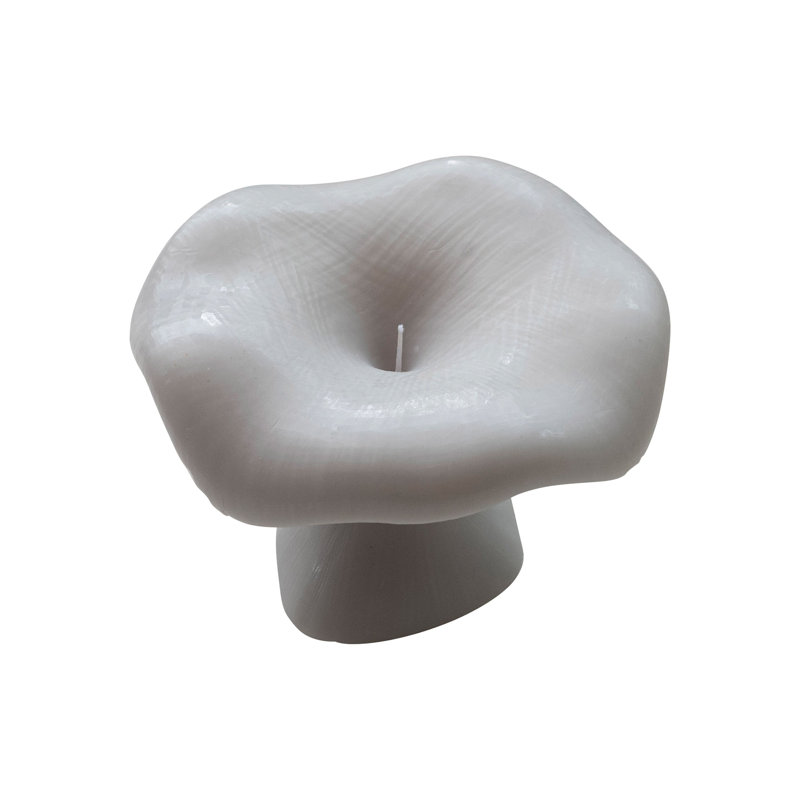 Bougies non parfumées en forme de champignon, Gris