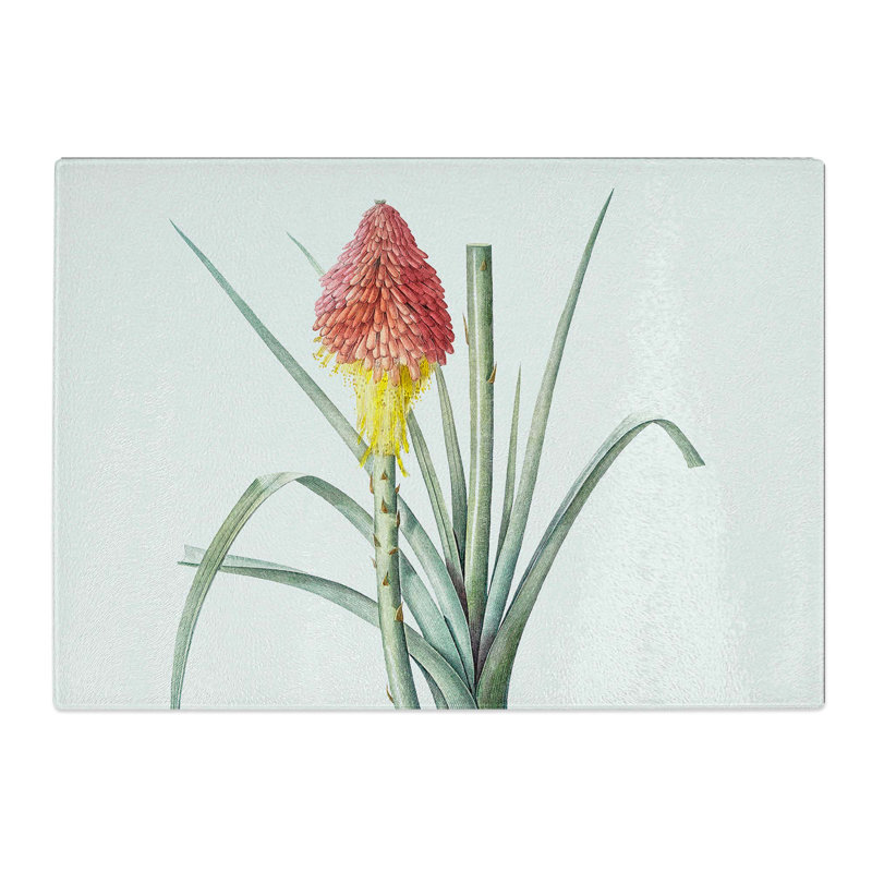 Tempered Glass Hot Poker Flower by Pierre Joseph Redoute Chopping Board, 39 cm W x 28.5 cm L
