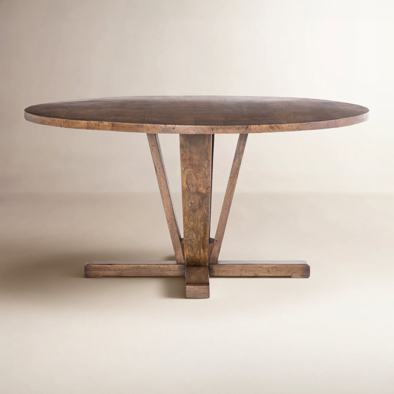 Cobain Round Solid Wood Dining Table, Reclaimed Fruitwood, 30" H x 60" W x 60" L