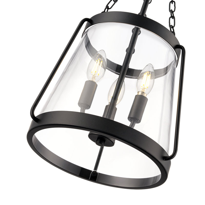 Luminaire suspendu 3 lumières 11,75 po Adabella - noir mat, Noir mat, H 21,75 po x l 11,75 po x P 11,75 po, Trois lumières