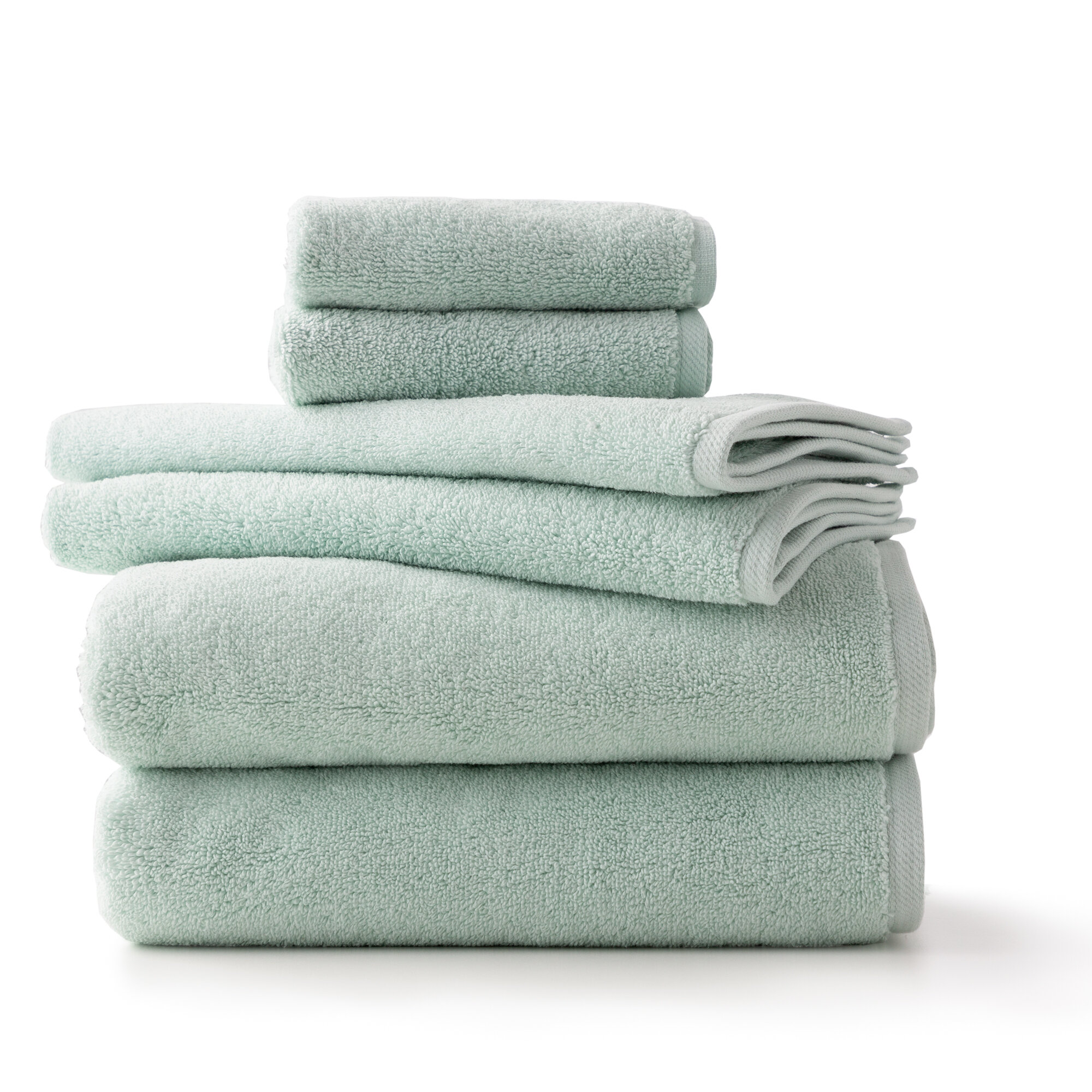 Linenspa Essentials 6-Piece Brown Cotton Bath Towel Set in the