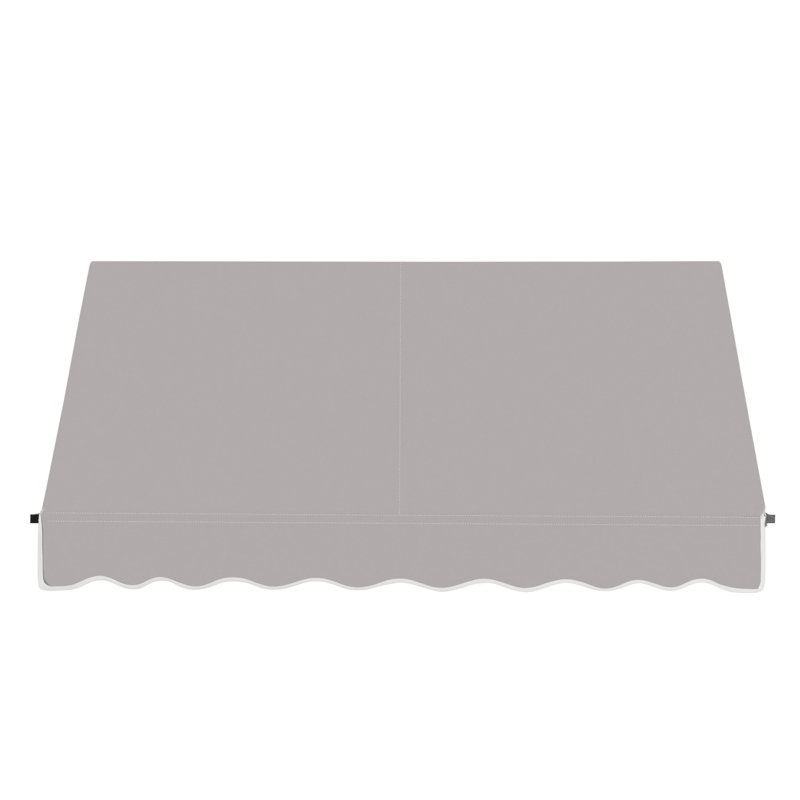 Awntech Santa Fe Acrylic Fabric Fixed Awning with Iron Rope Arms, 44" H x 64.5" W x 36" D, Gray