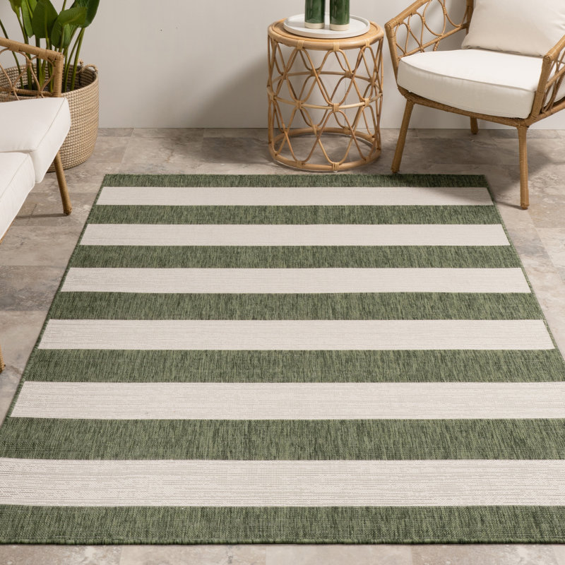 Briaana Striped Indoor/Outdoor Area Rug, Rectangle 5'3" x 7'6"