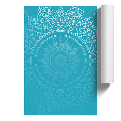Ornamental Circles in Blue Twilight - Frameless Print