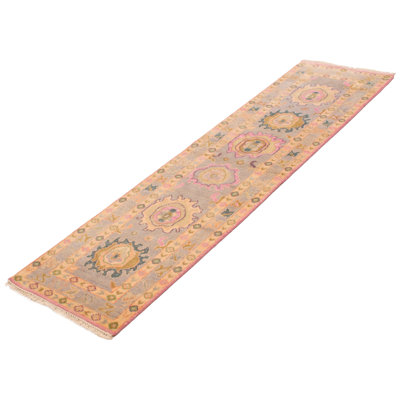 Modern Oushak Grey Rug 2'6" x 9'9"