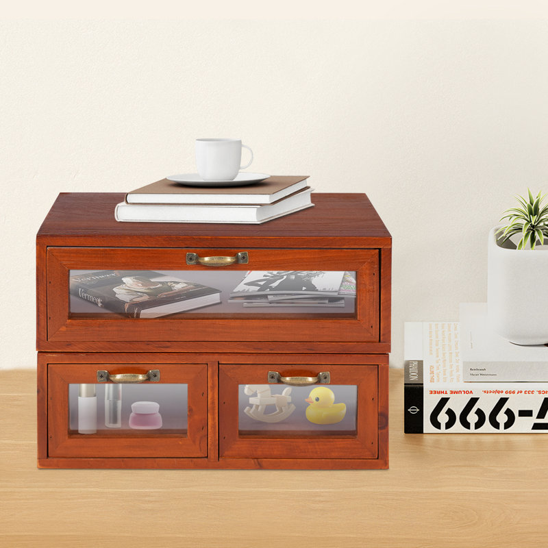 Desktop Storage Box Rectangular Storage Drawers Desktop Organizing Cabinet