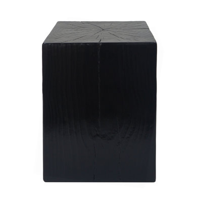 Wood-Look Square-Column MGO End Table, H18",Wood-Like Distressed Finish, Mix With Different Heights, Indoor Outdoor Use