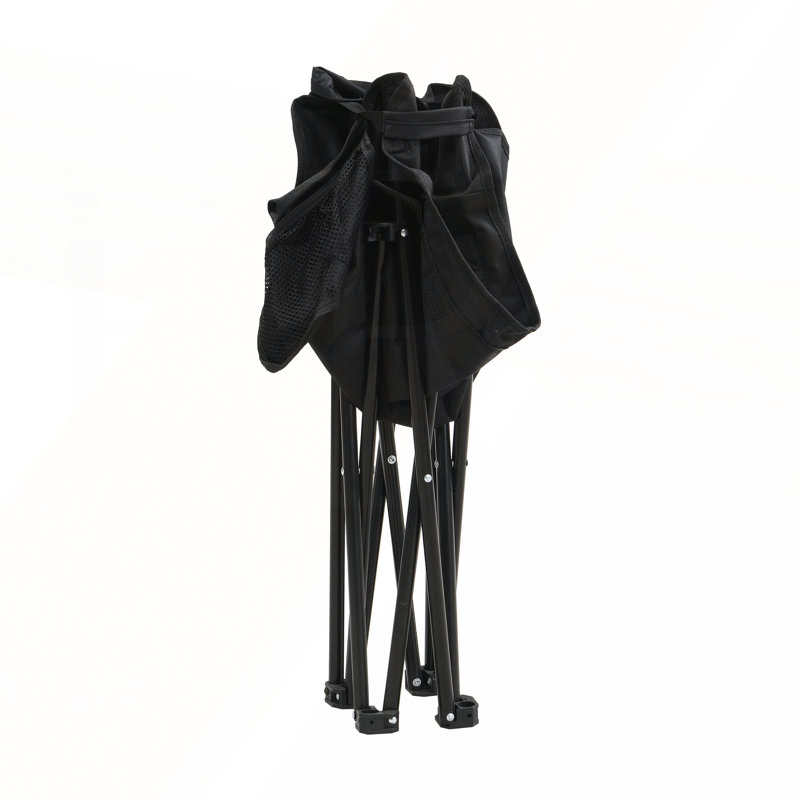 2PCS Outdoor Folding Camping Chairs with Carry Bag, Black