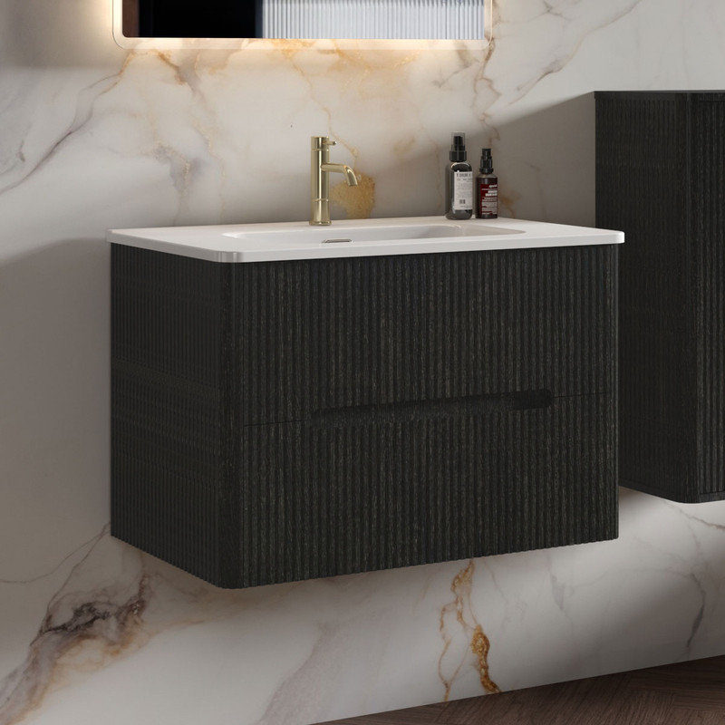 Meuble-lavabo simple avec comptoir de lavabo intégré, 30"