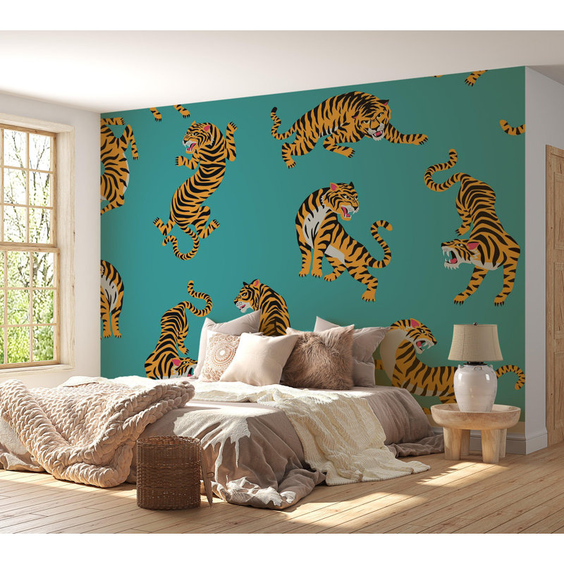 Premium Wallpaper Wall Mural - Tiger Patterns, 108" L x 150" W