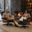 Mid Century Genuine Leather Recliner Lounge Chair with Ottoman and Solid Wood Frame for Living Room, Study Room, Guest Room -1479540526