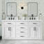 Meuble-lavabo double en bois massif 66 po avec plateau en quartz Carrara de 1,5 po Thornaby-1337078989-1295182540