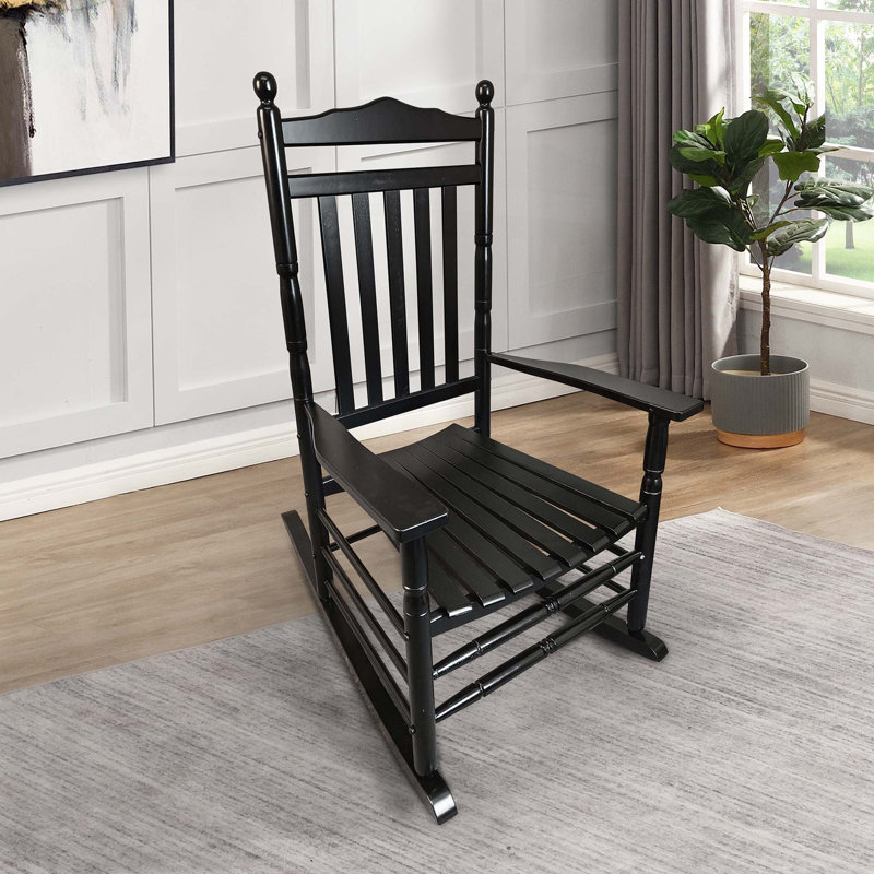 Chaise berçante pour le balcon, pour l'intérieur et l'extérieur, Noir