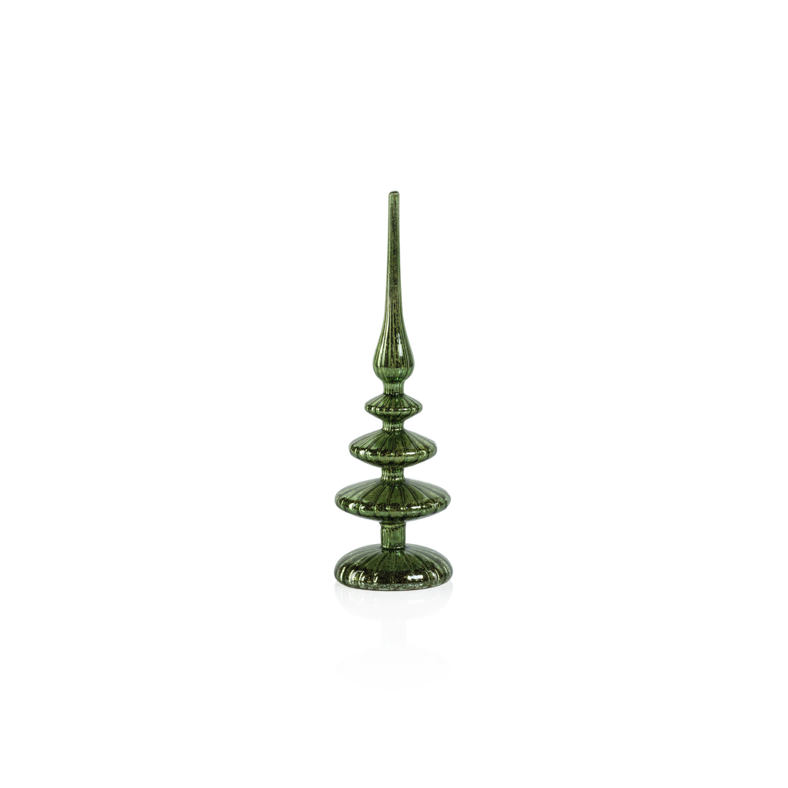 Azenor 2-Piece Lighted Tabletop Finial Set, Antique Green, 11.5" H x 3.5" W x 3.5" D