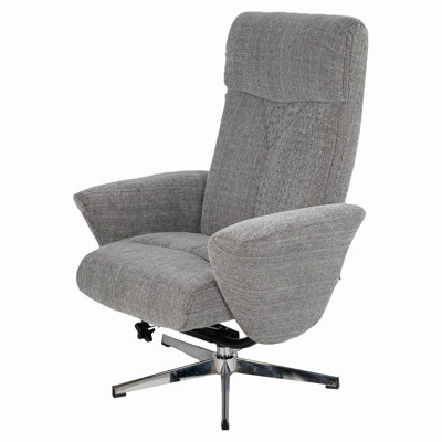 Fauteuil inclinable pivotant en chenille avec repose-pieds, fauteuil moderne, repose-pieds ergonomique, manuel, inclinable, repose-pieds, chambre à coucher, salon, lecture, bureau, détente