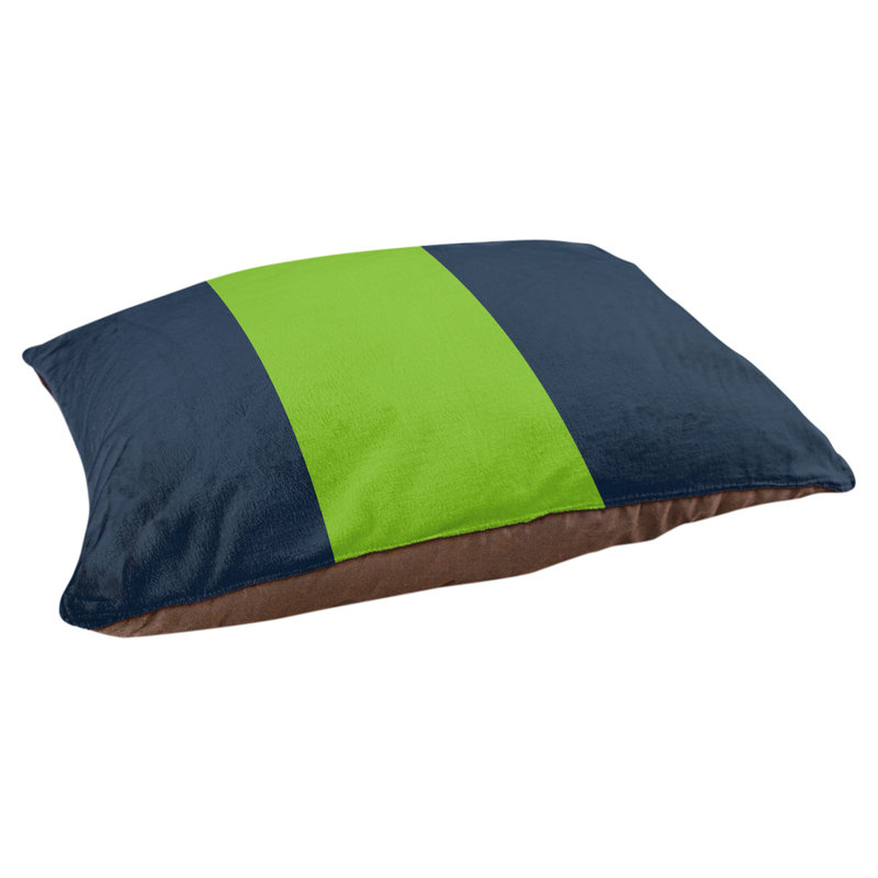 Oreiller rectangulaire designer, Moyen (L 18 po x l 28 po), Bleu minuit / vert aurore / bleu minuit