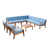 Structure teck / coussins bleu